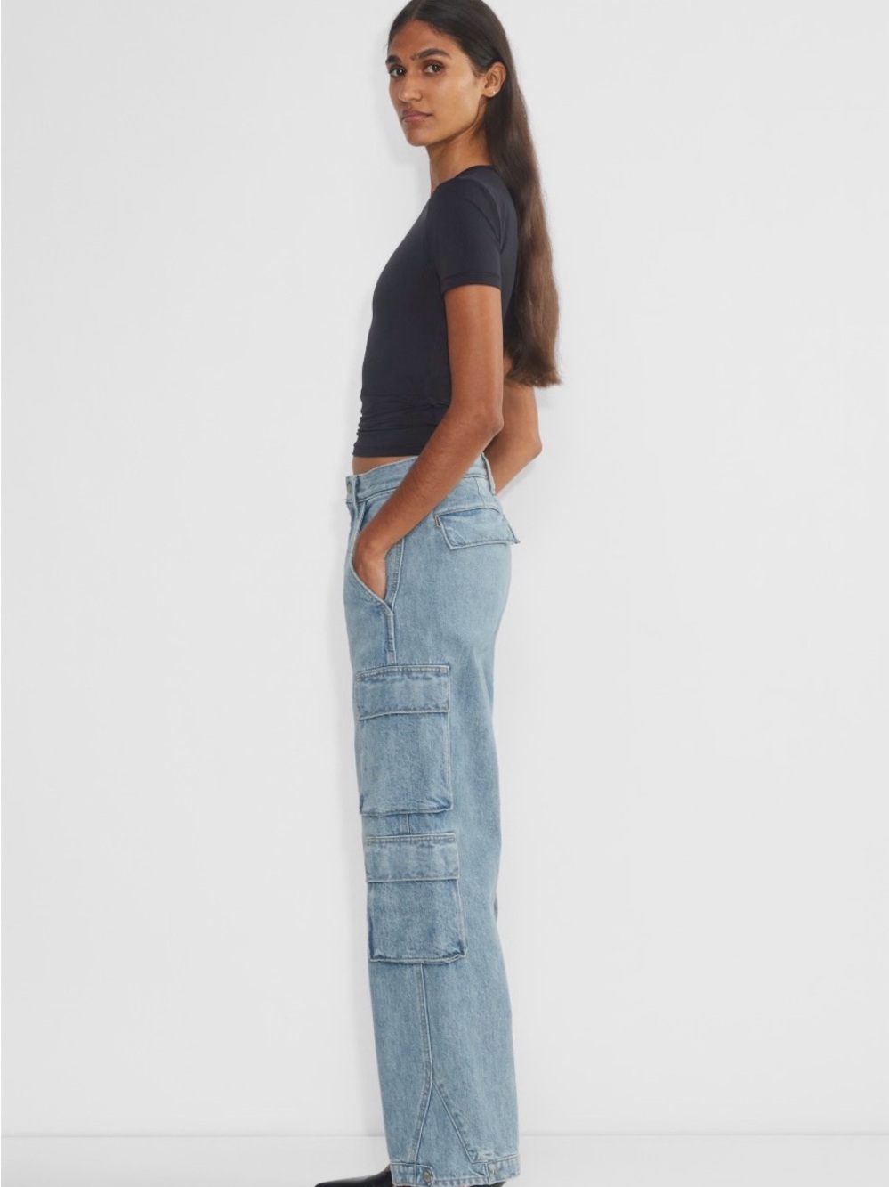 Denim Forum The 90s’ Millie Hi-Rise Cargo Jeans